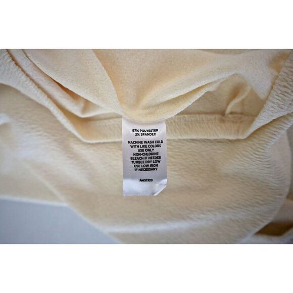 Halogen HA409017MI Women's Sz S Antique White L/S Wrap Design Midi Dress - Picture 4 of 7